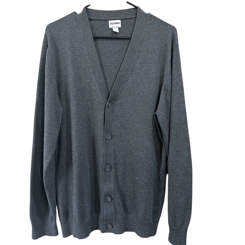 Old Navy Men's Large Charcoal Cardigan Sweater